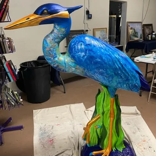 "Hector the Heron" by Lexy Adams, Pat Roberts, Helen Harris, Rick Otoupalik, Pam Folse, and Toni Dineen Location: Ross Marler Park